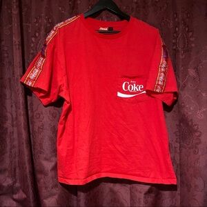 Red Oversized Coca Cola T Shirt With Pocket